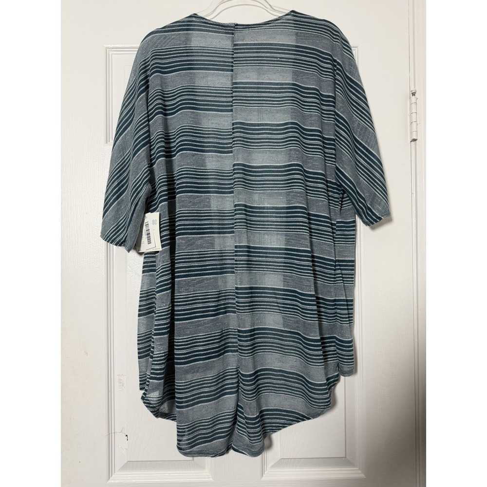 NWT LuLaRoe Lindsay Kimono Cardigan Small Blue Lace Open Front High Low Boho - Picture 3 of 6